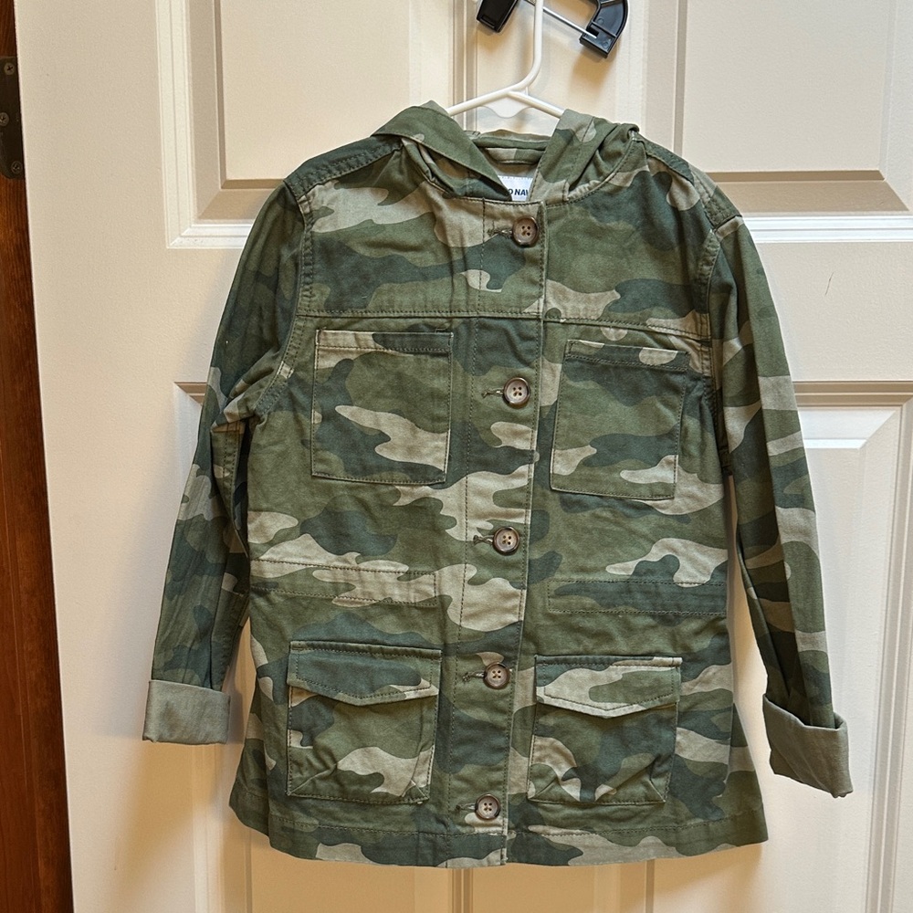 Old Navy Kids Green Camouflage Jean Jacket